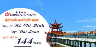 Siêu khuyến mãi chỉ 144 USD từ Hồ Chí Minh đi Đài Loan